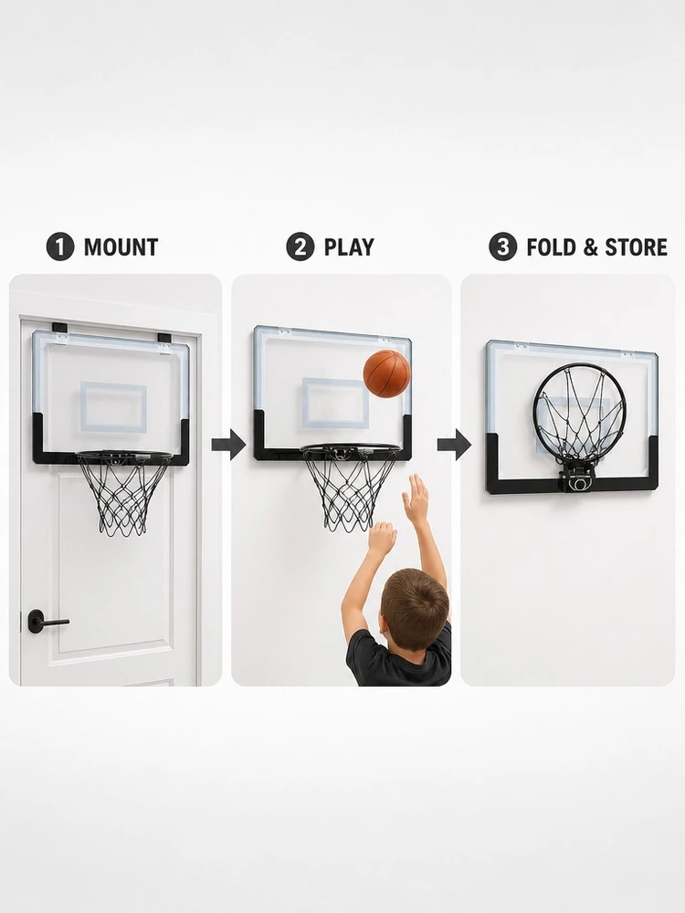 Over The Door Fold Up Mini Basketball Hoop Set