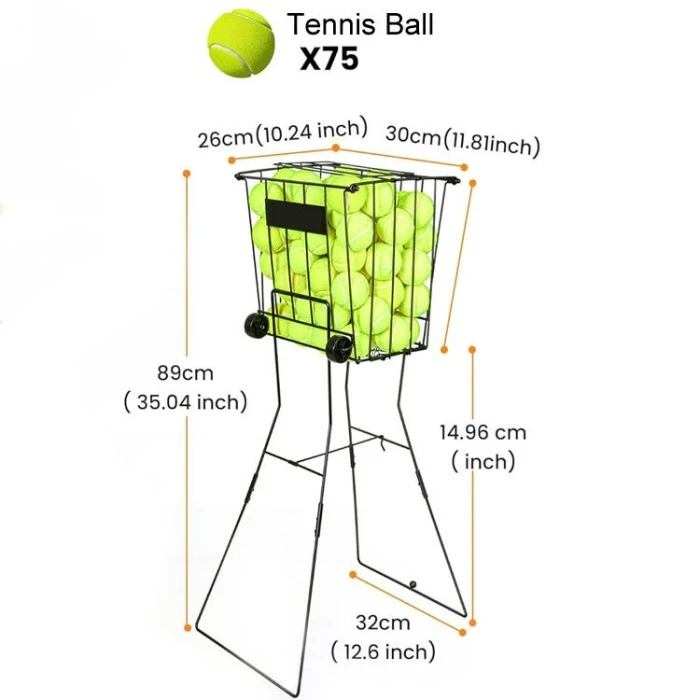 Metallilanka tennispallojen säilytyskori